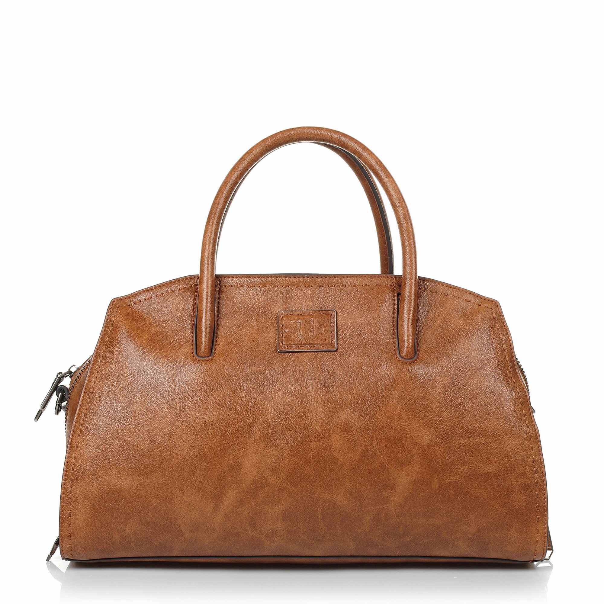 Tote Τσάντα Trussardi Jeans Zenzero Satchel Bag Ecoleather Tumbled 75B00494