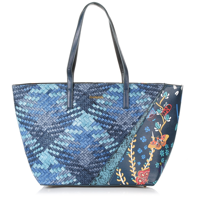 Τσάντα Ώμου Desigual Shopper San Francisco Winter Stripes 17WAXFGG