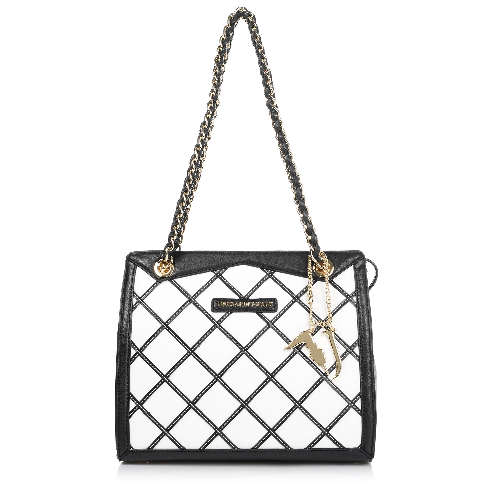 Τσάντα Ώμου Trussardi Jeans Saint Tropez Ecoleather Geometric Tote Medium Bag 75B00198